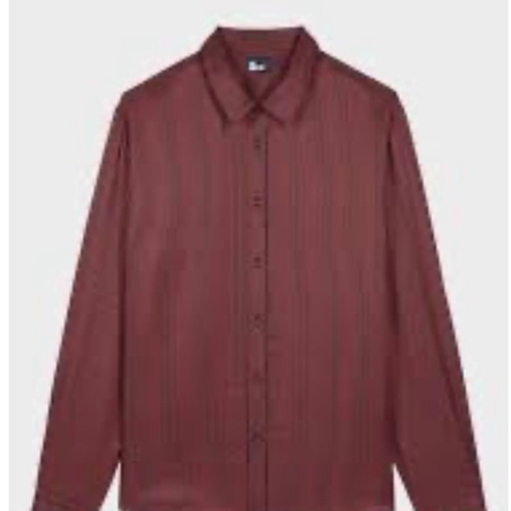 BLACK AND RED STRIPED SHIRT  M